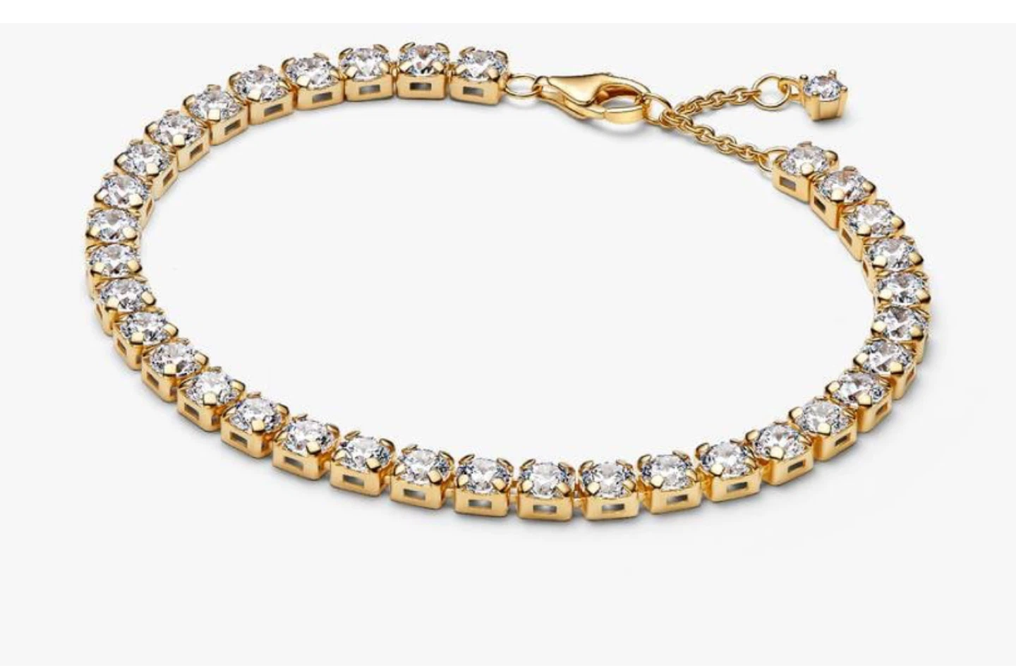 Pandora Sparkling Bold Tennis Bracelet 14k Gold Plating