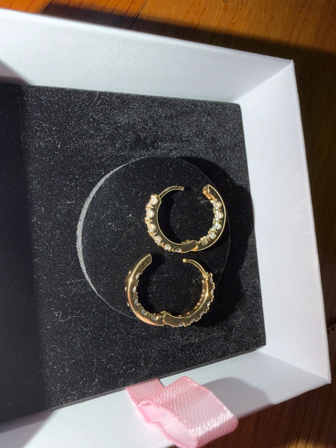 Pandora Sparkling Row Eternity Hoop Earrings 14K Gold Plating - photo 4