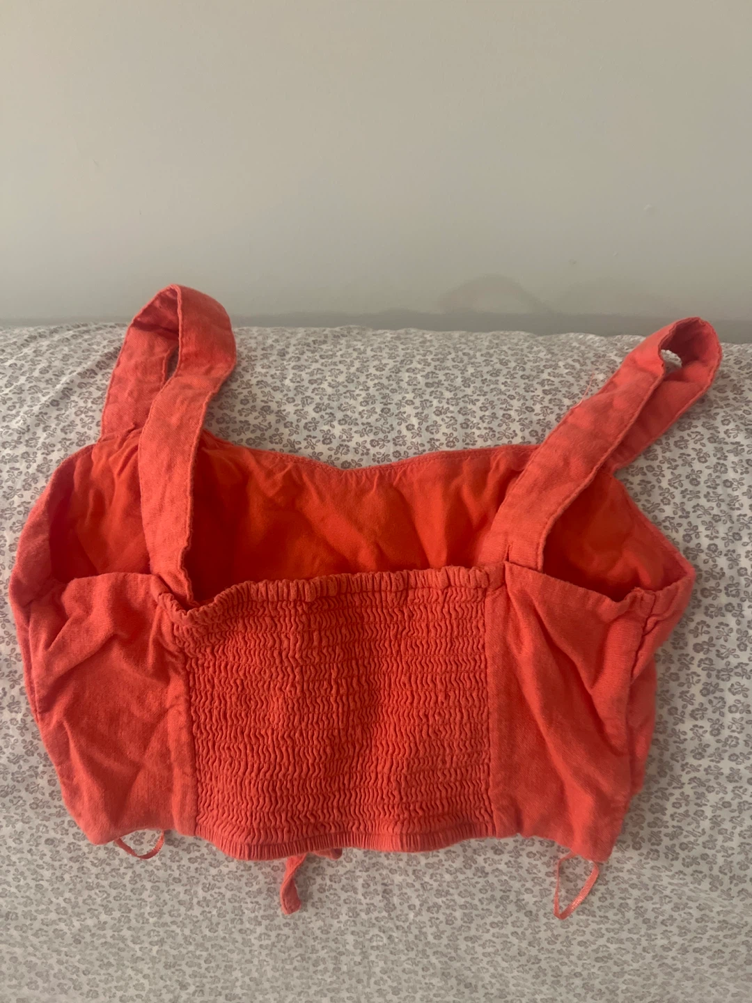 Abercrombie & Fitch Coral Smocked Crop Top - photo 3