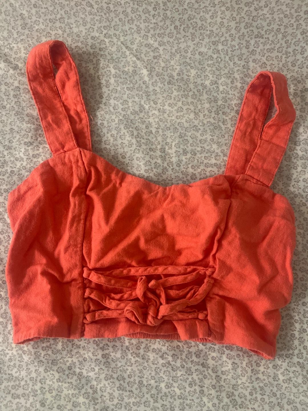Abercrombie & Fitch Coral Smocked Crop Top - photo 5