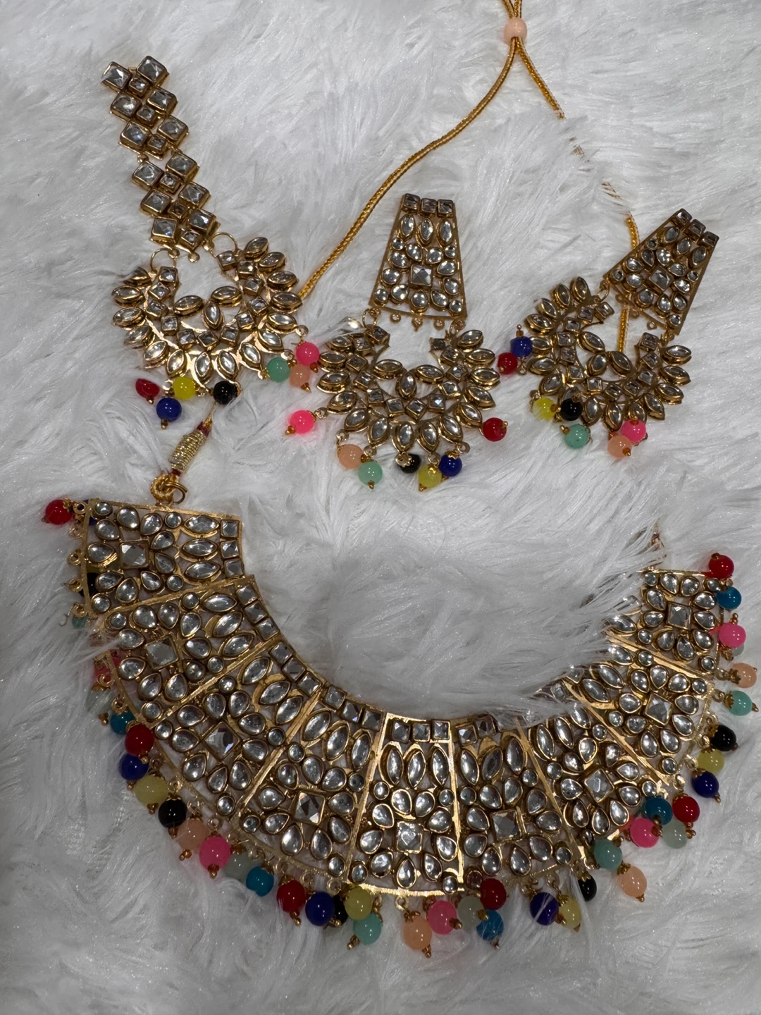 Gold Tone Statement Necklace and Earring Set - photo 5