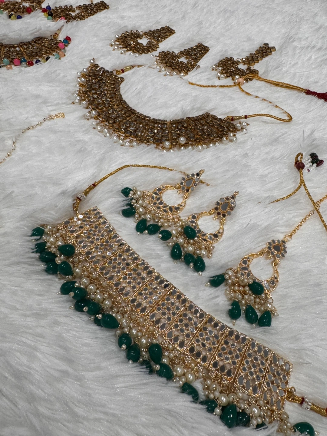 Gold Tone Statement Necklace and Earring Set - photo 4