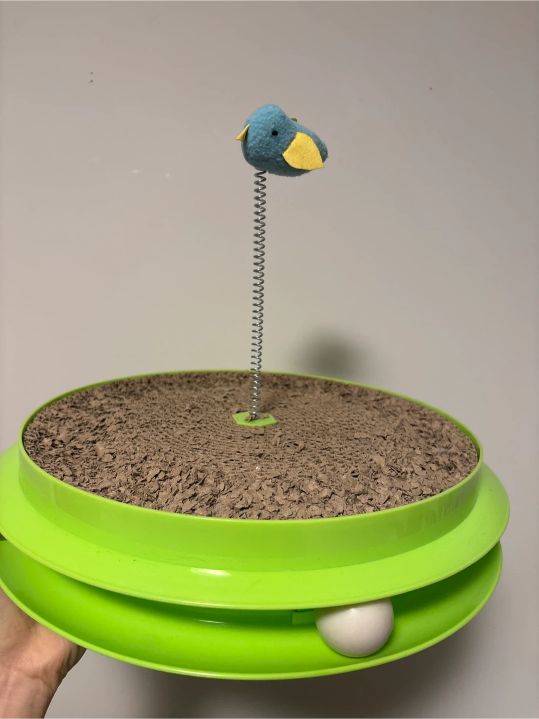 Cat Scratcher Toy with Spring Bird and Ball