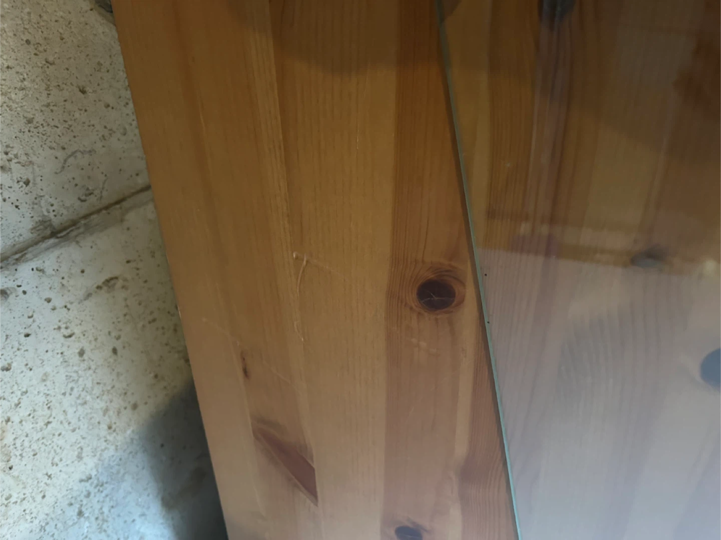 Wooden desk with glass top and cabinet 🥕 - photo 4