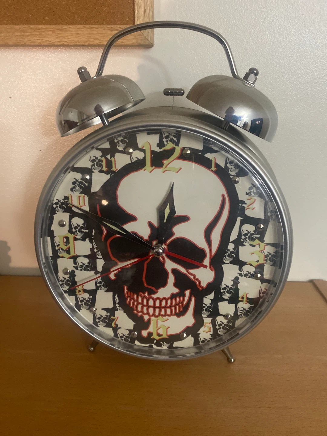 Retro Alarm Clock with Skull Design