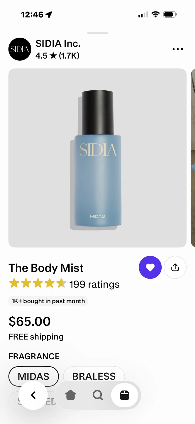 SIDIA The Body Mist - MIDAS Fragrance