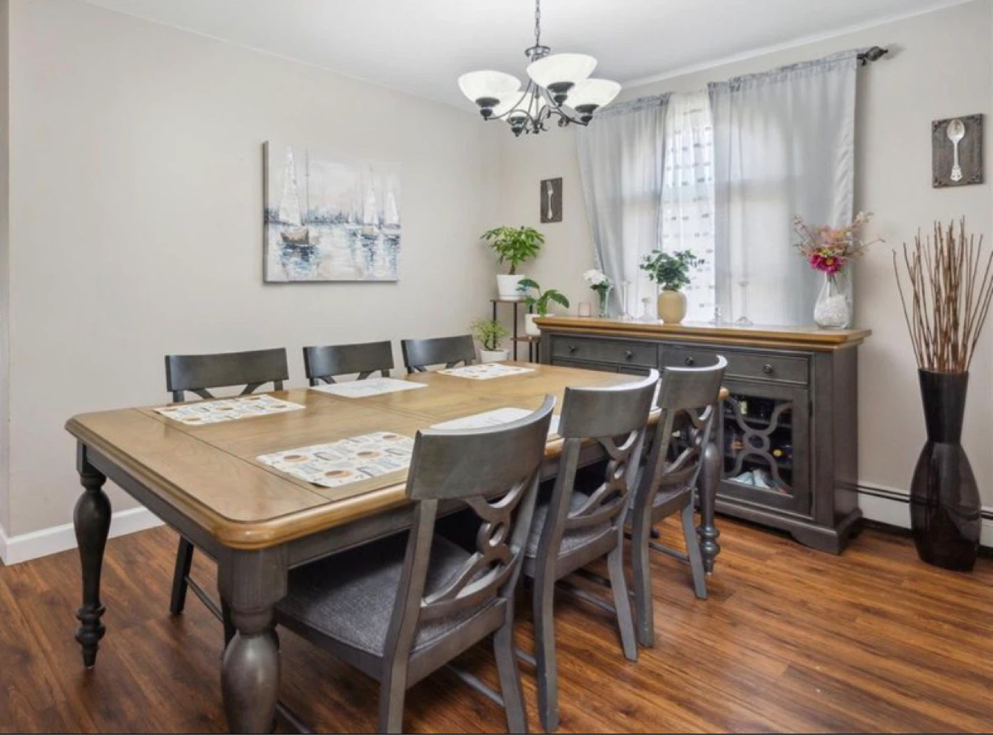 Wooden Dining Table Set with 7 pieces