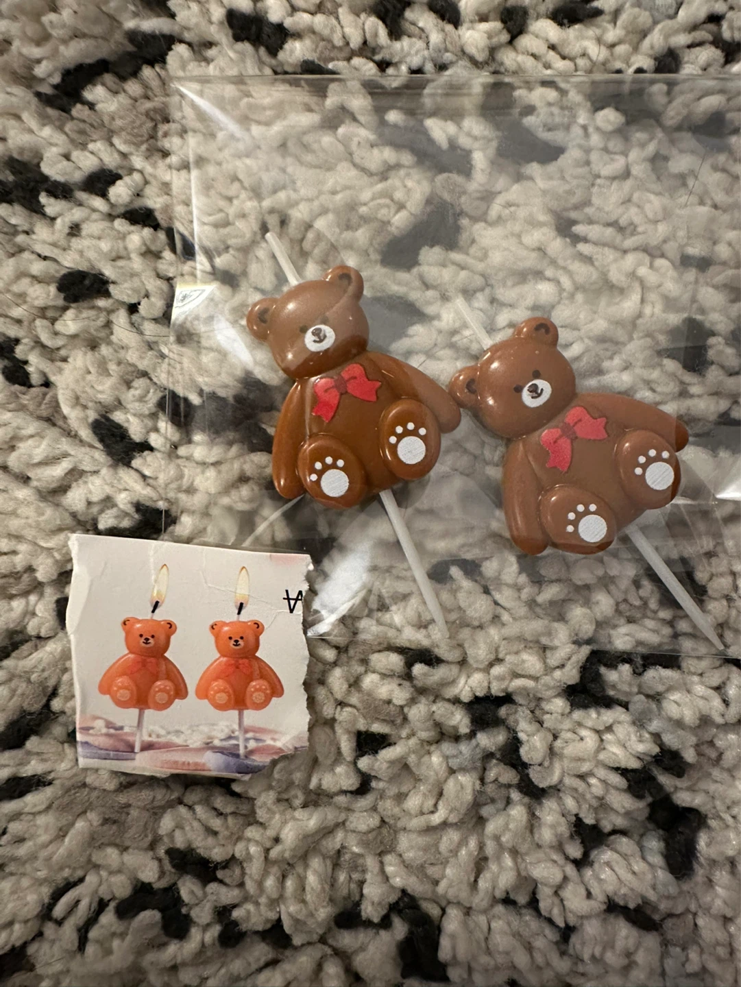 Teddy Bear Candles - Set of 2