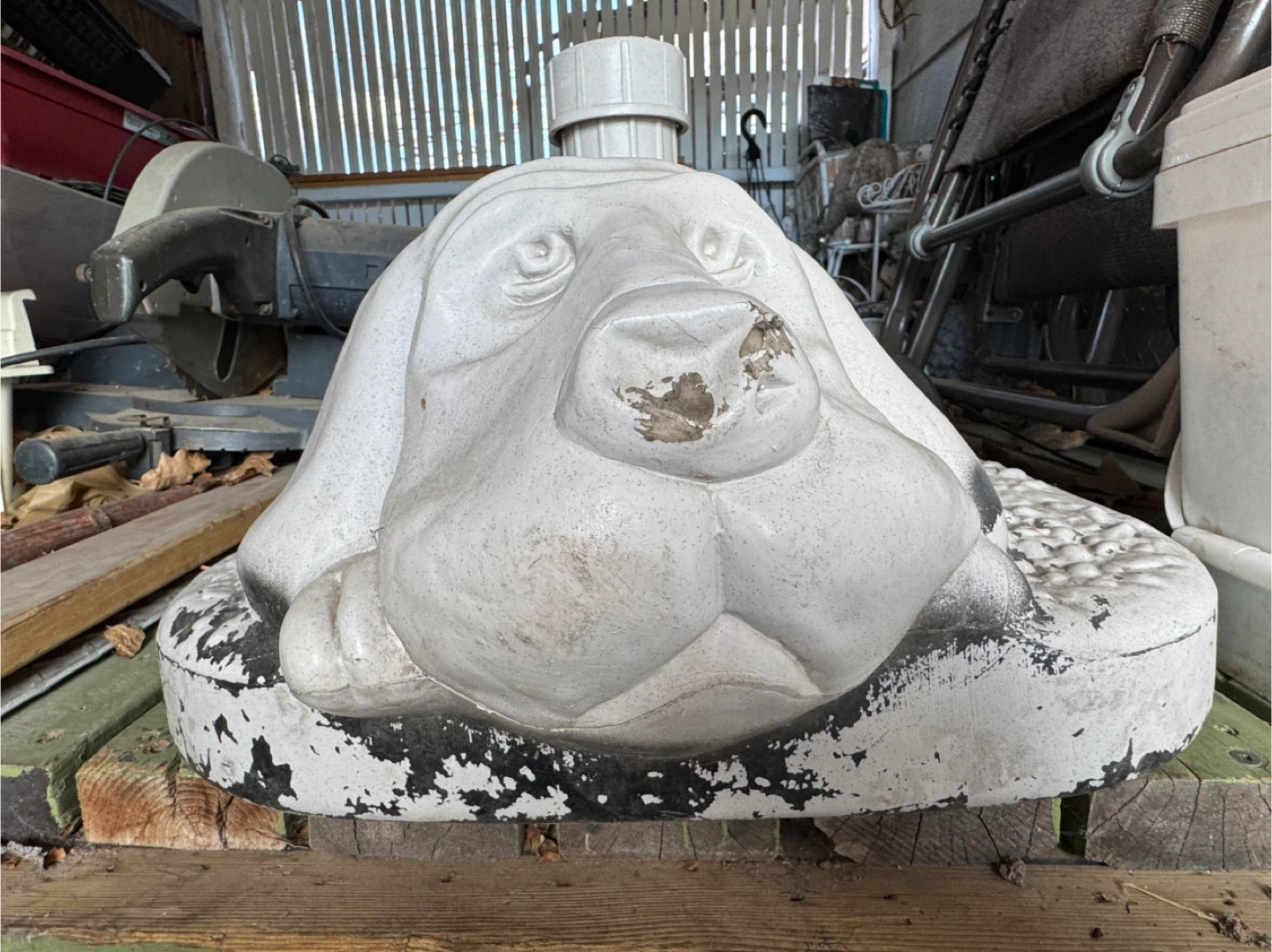White Dog Shaped Umbrella Stand