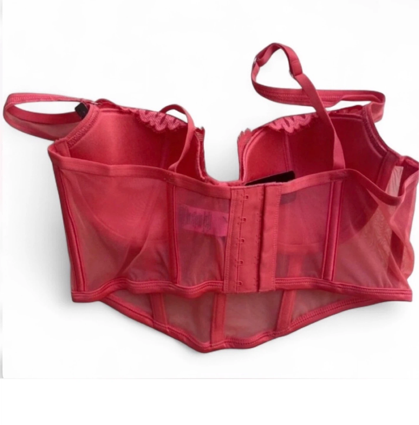 NWT La SENZA Red Lace And Mesh Bustier Top Size Medium - photo 2