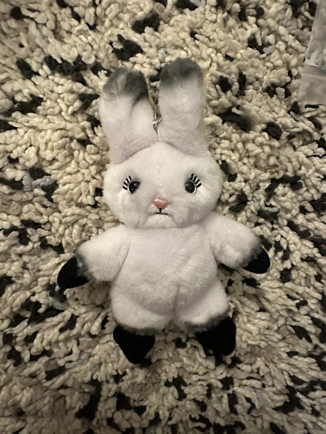 Plush bunny keychain