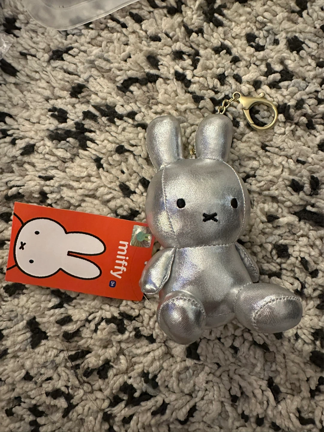 Miffy Silver Plush Keychain
