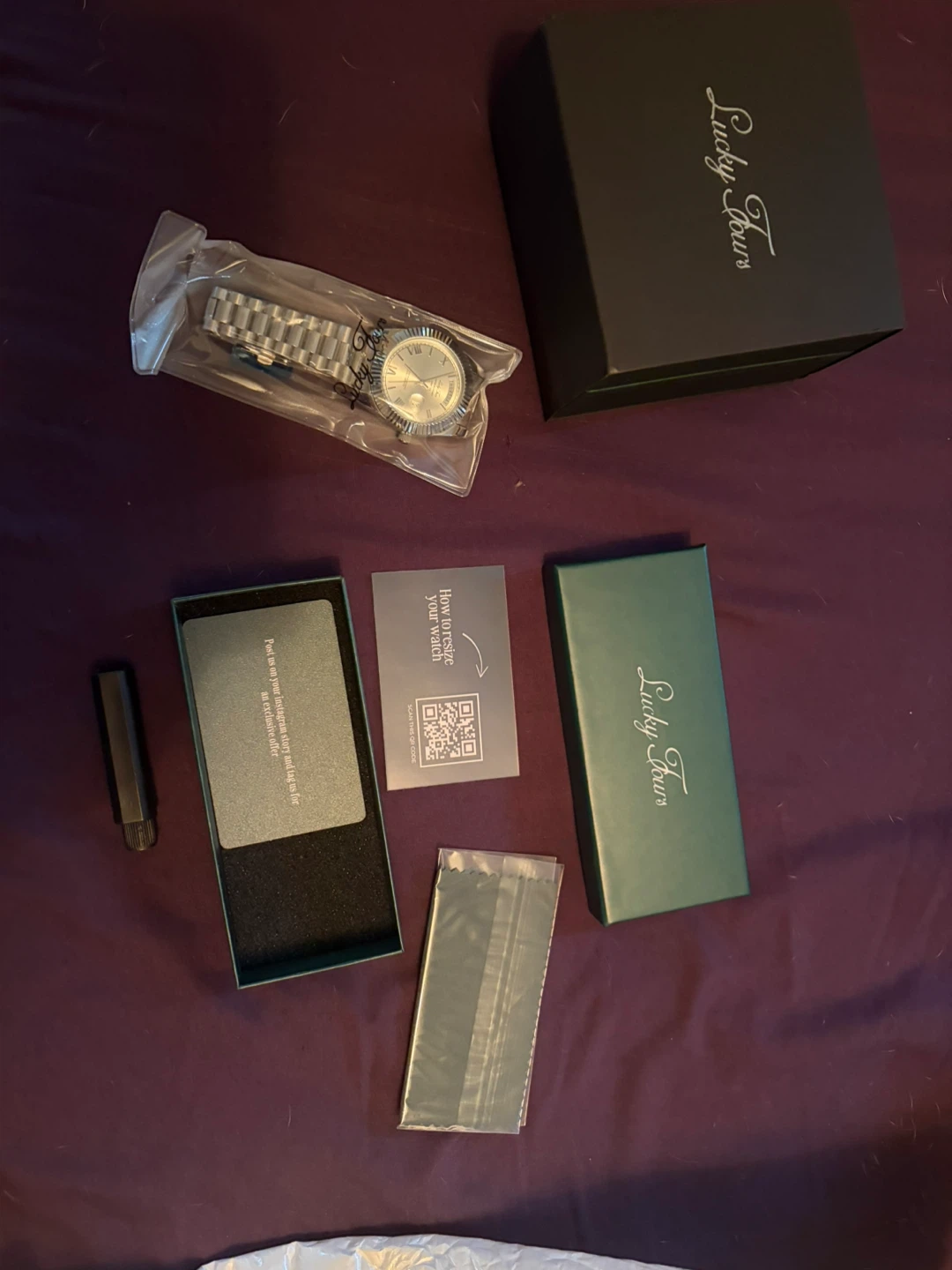 Lucky T L.T. Silver Tone Watch with Box