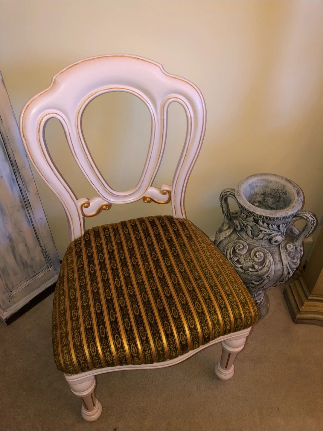 $115  Ornate Accent Chair with Striped Upholstery - photo 3