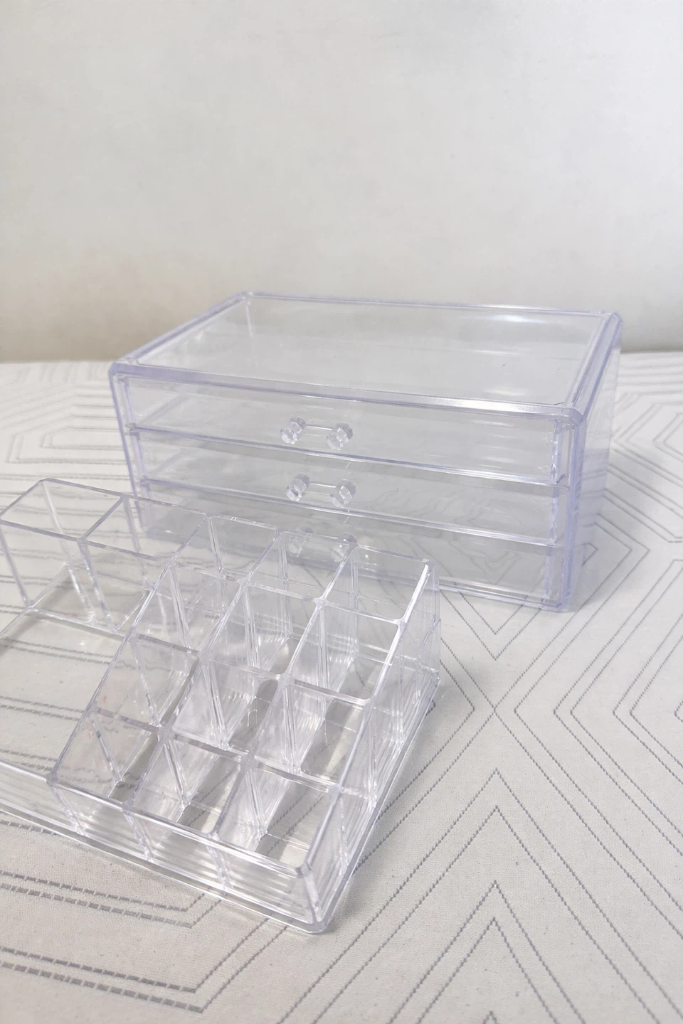 3 piece clear makeup organizers