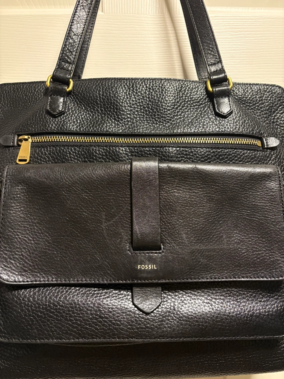 Fossil Black Leather Tote Bag - photo 2