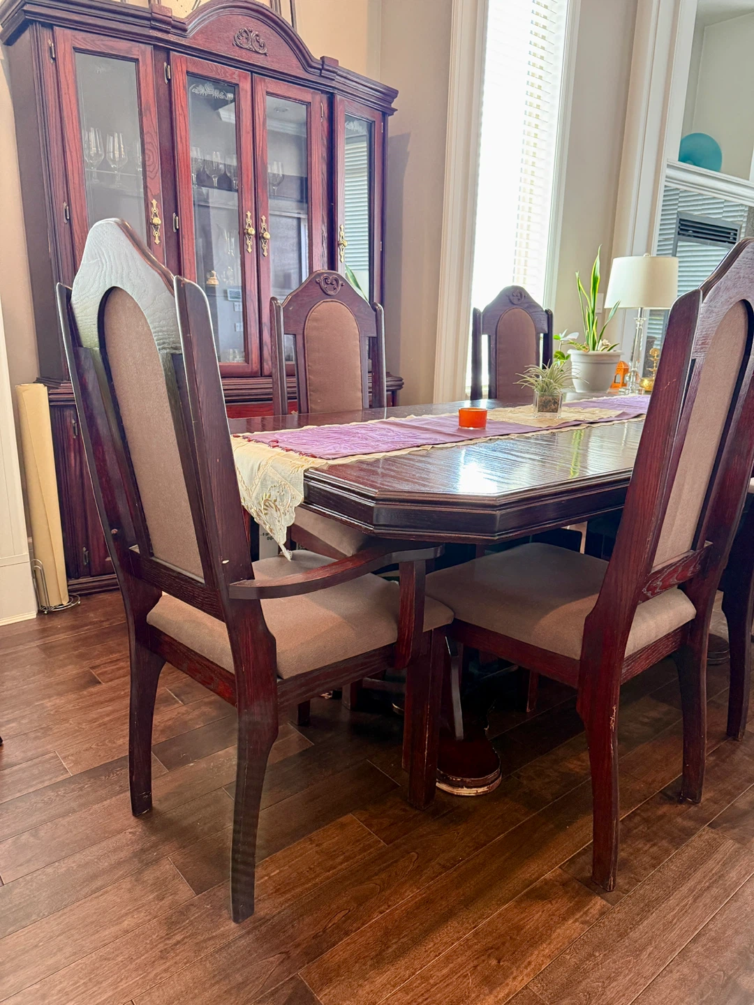 Wooden Dining Set with Hutch and Chairs - photo 4