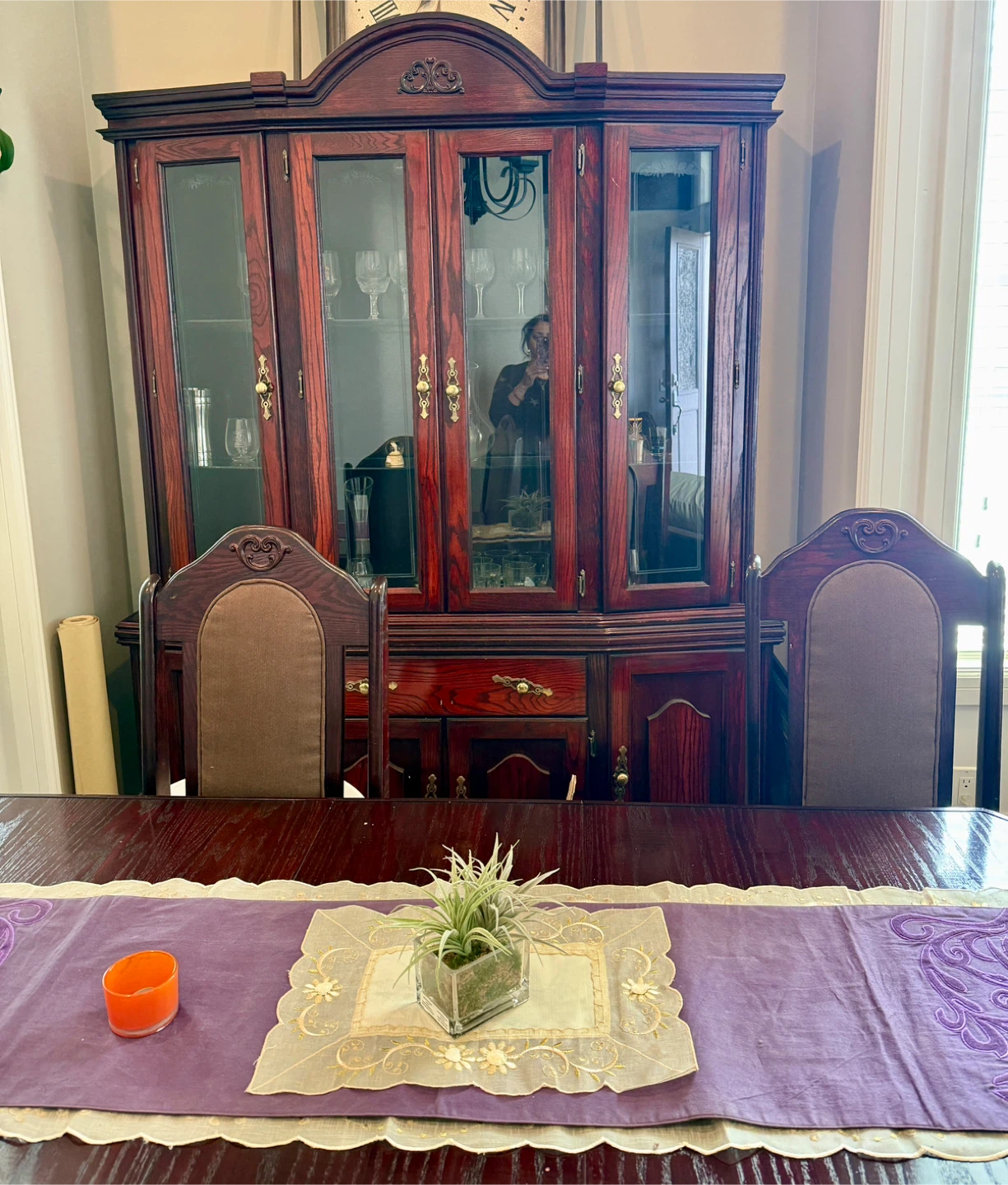 Wooden Dining Set with Hutch and Chairs - photo 2