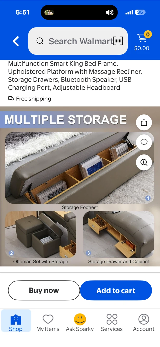 Multifunction Smart King Bed Frame - photo 2