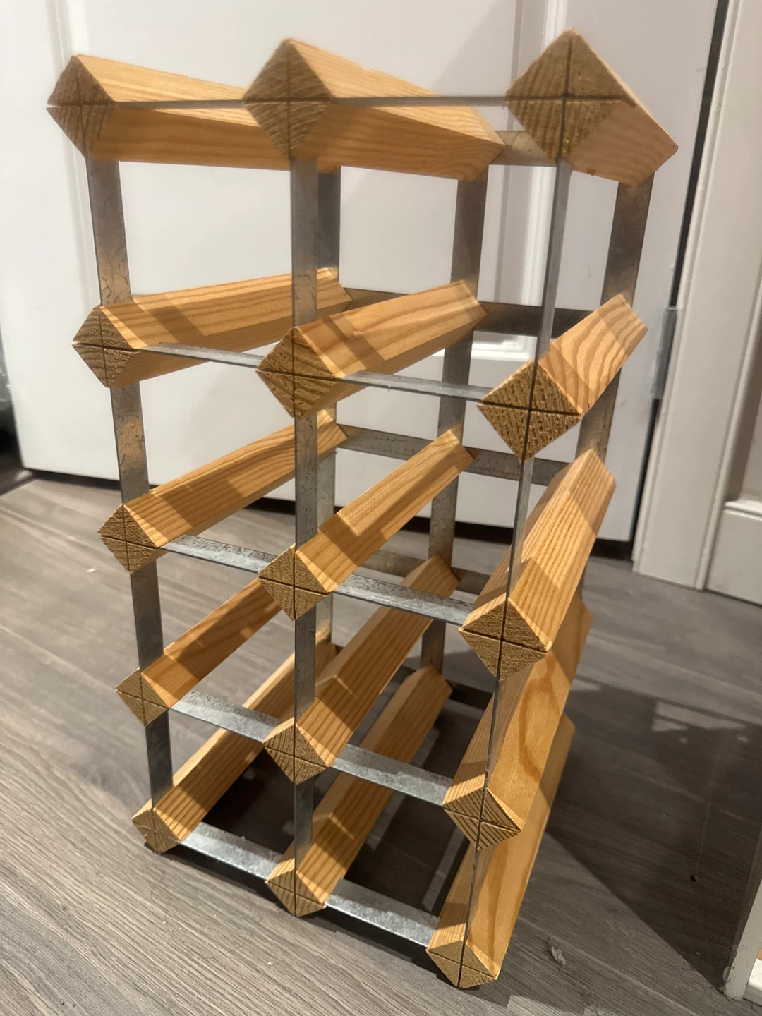 Wooden and Metal Wine Rack