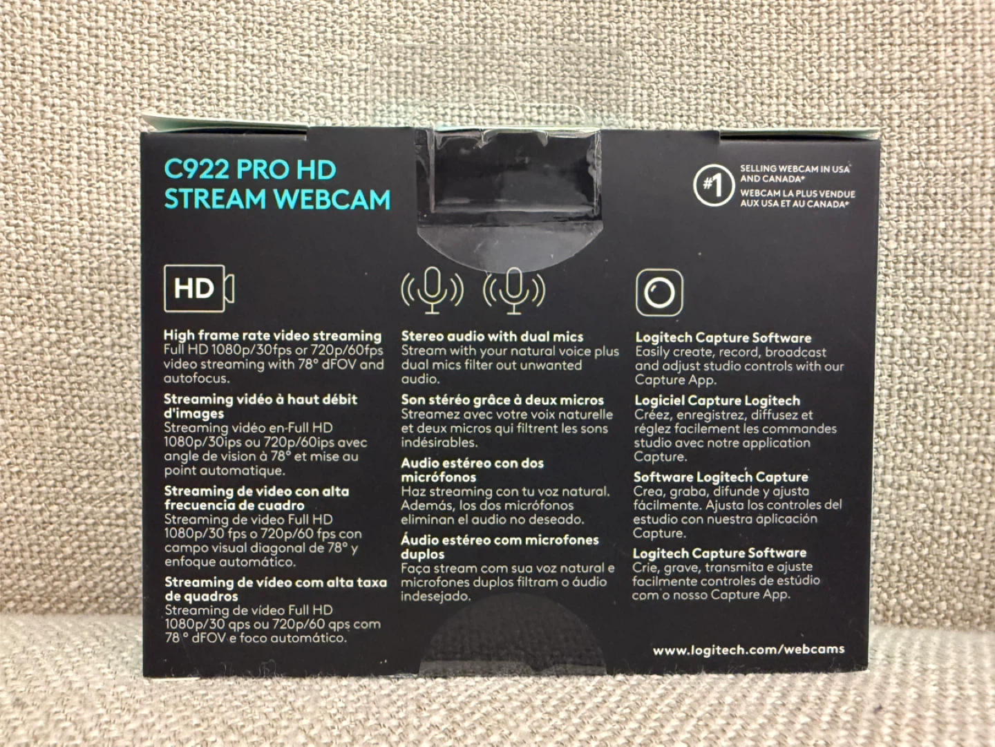Logitech C922 Pro HD Stream Webcam with Tripod BNIB - photo 2