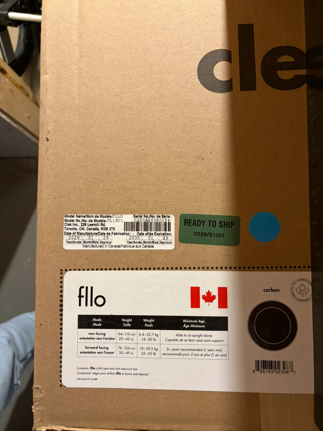 Clek Fllo Convertible Car Seat - Carbon - BNIB - photo 3