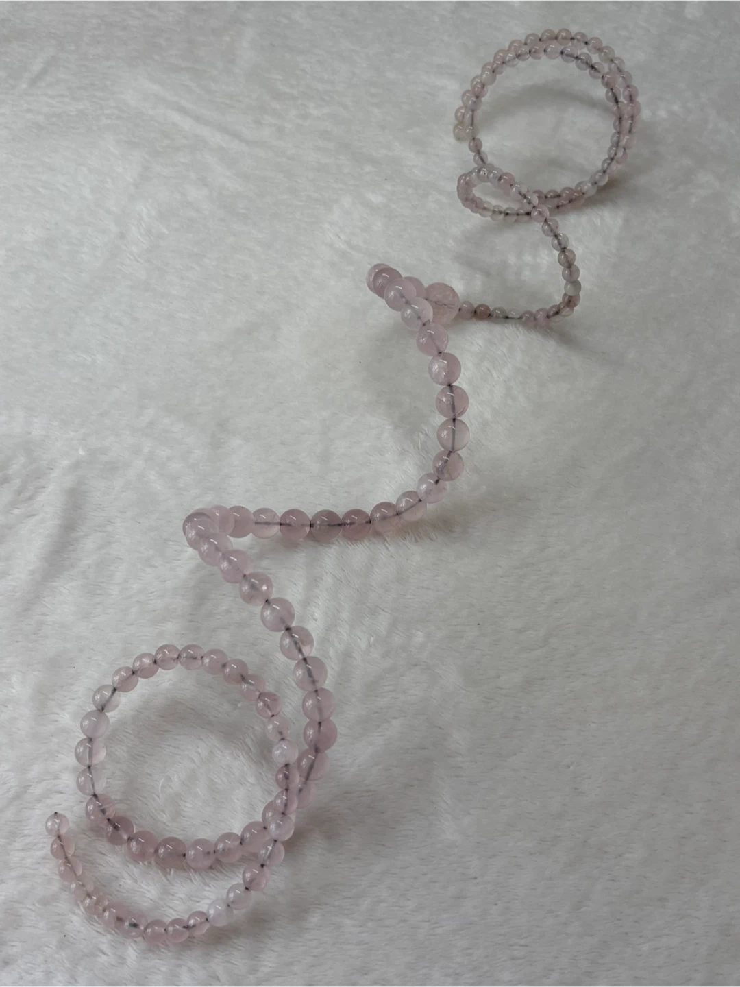 Rose Quartz Beaded Wire Coil Garland Candle Wrap Boho 52” - photo 3