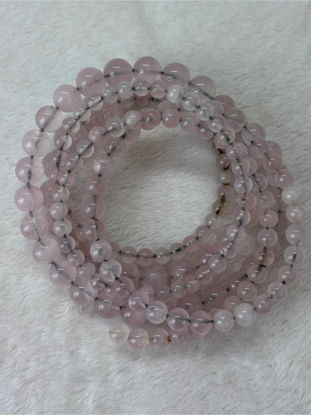 Rose Quartz Beaded Wire Coil Garland Candle Wrap Boho 52” - photo 2