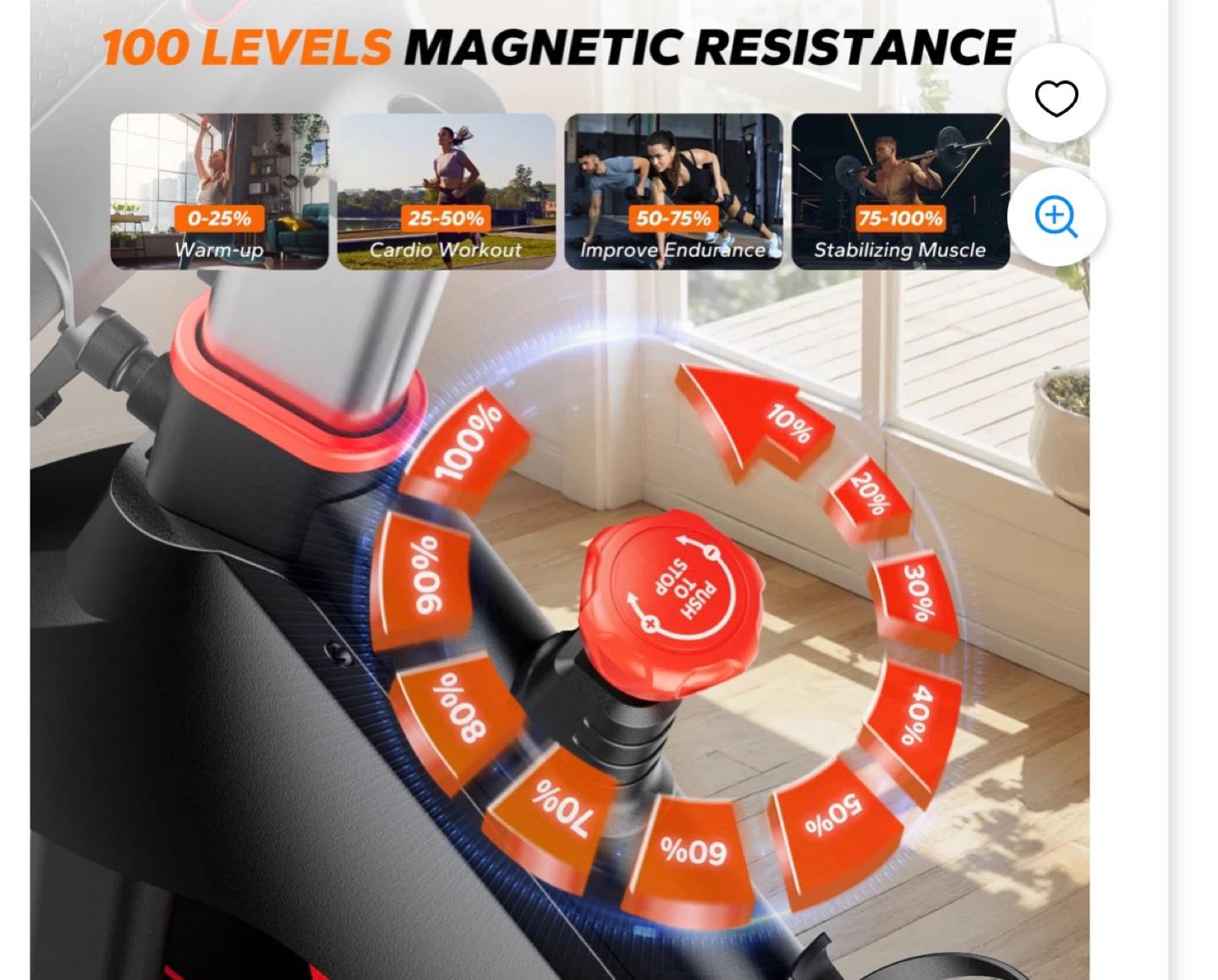 MERACH Indoor Cycling Bike - 100 Level Magnetic Resistance - photo 5