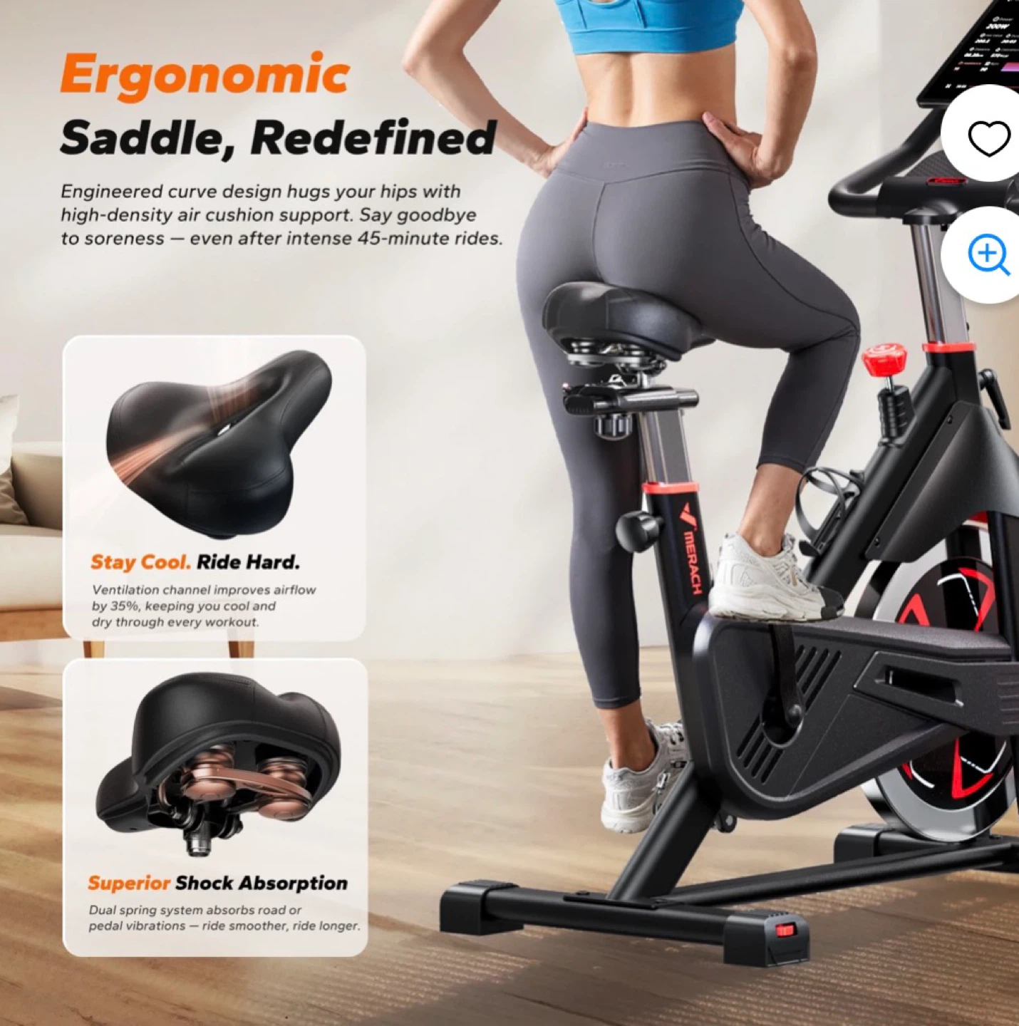 MERACH Indoor Cycling Bike - 100 Level Magnetic Resistance - photo 2