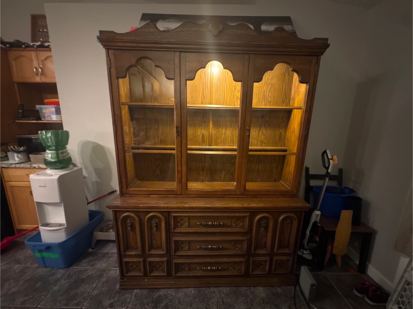 Solid Wood China Cabinet with Drawers