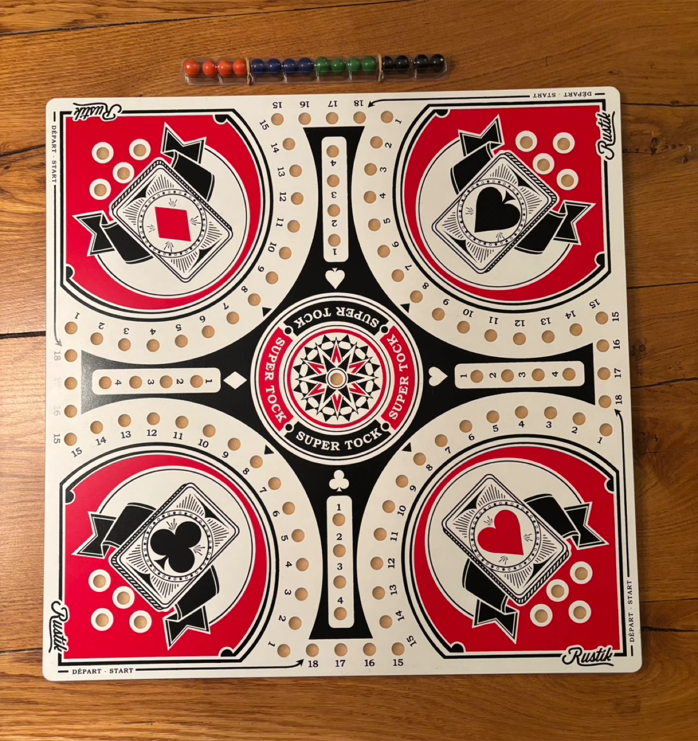 Super Tock Board Game with Marbles