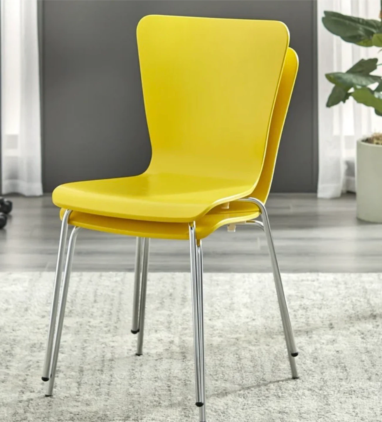 Blue & Yellow wood stacking chair - brand New (Each)