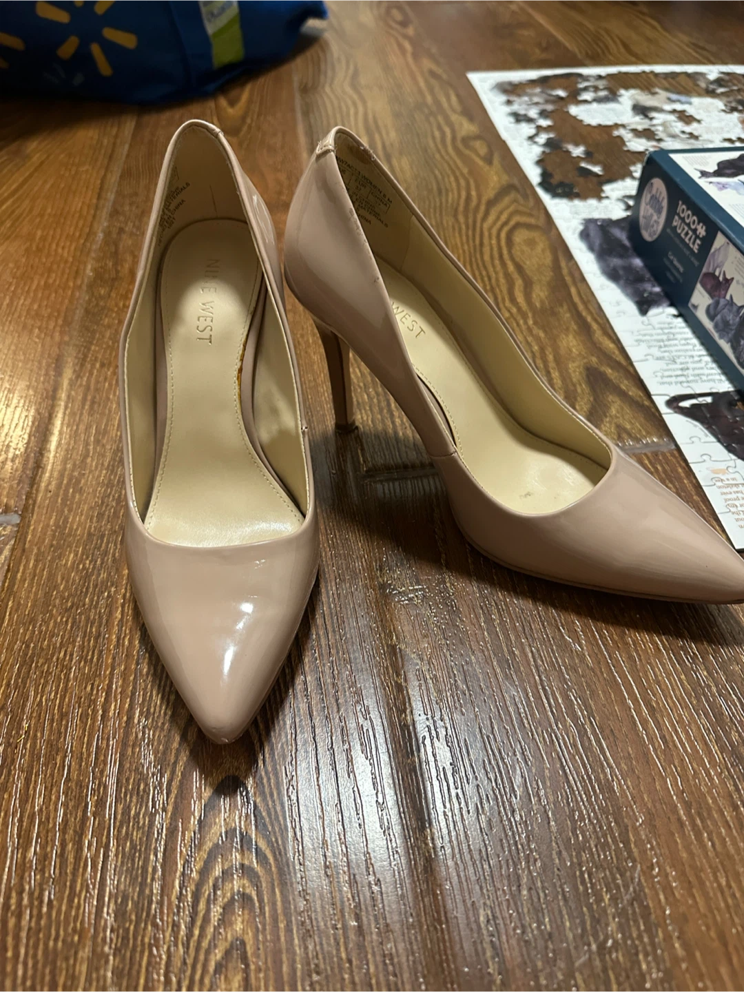 Nine West Nude Patent Leather Heels