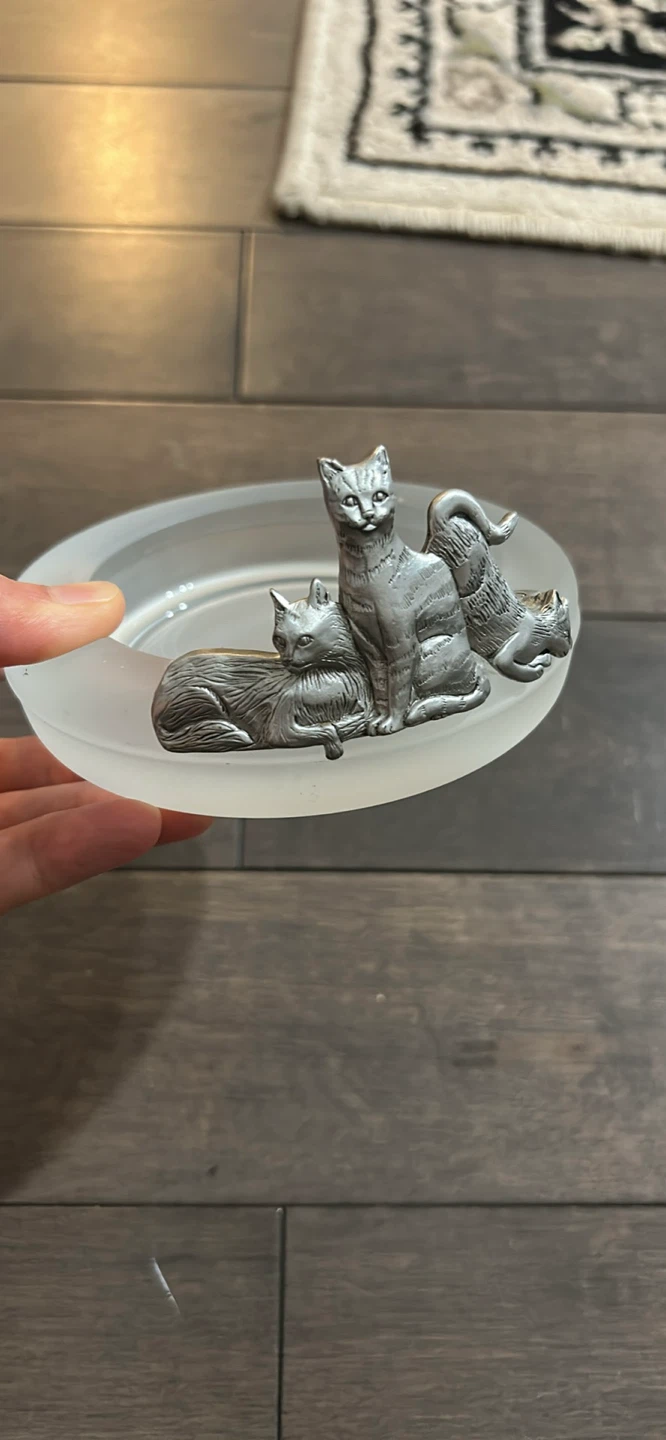 Pewter Cat Dish