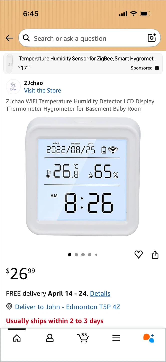 Tuya Wi-Fi Temperature & Humidity Sensor - photo 4