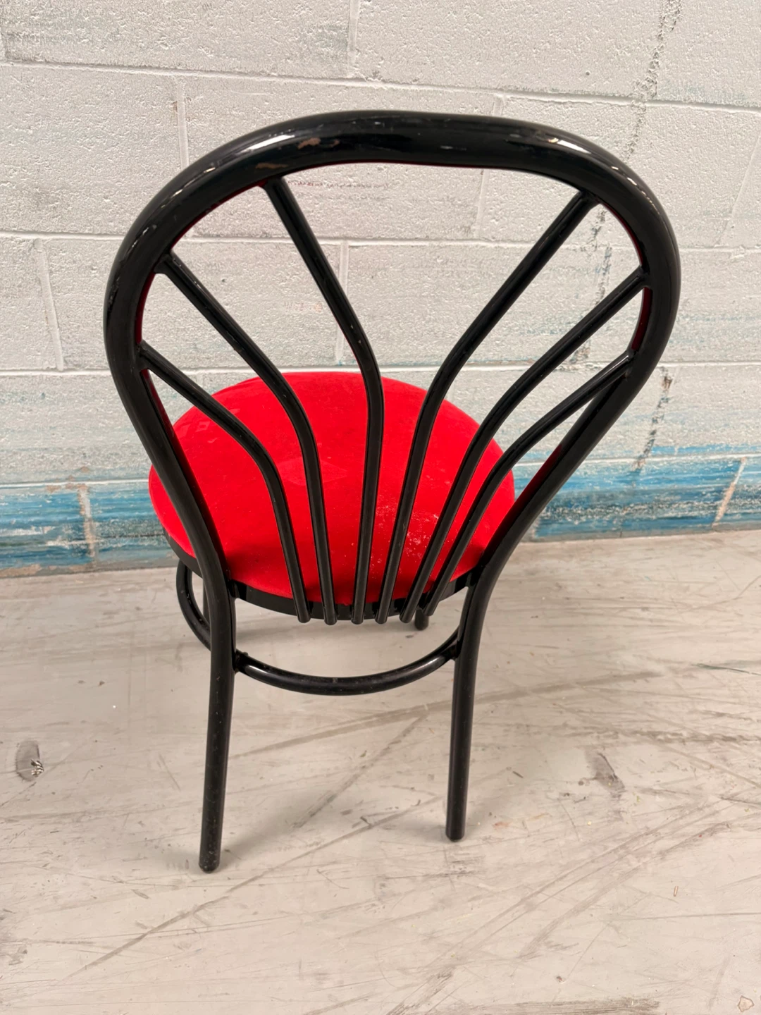 Black Metal Chair with Red Seat Cushion - photo 5