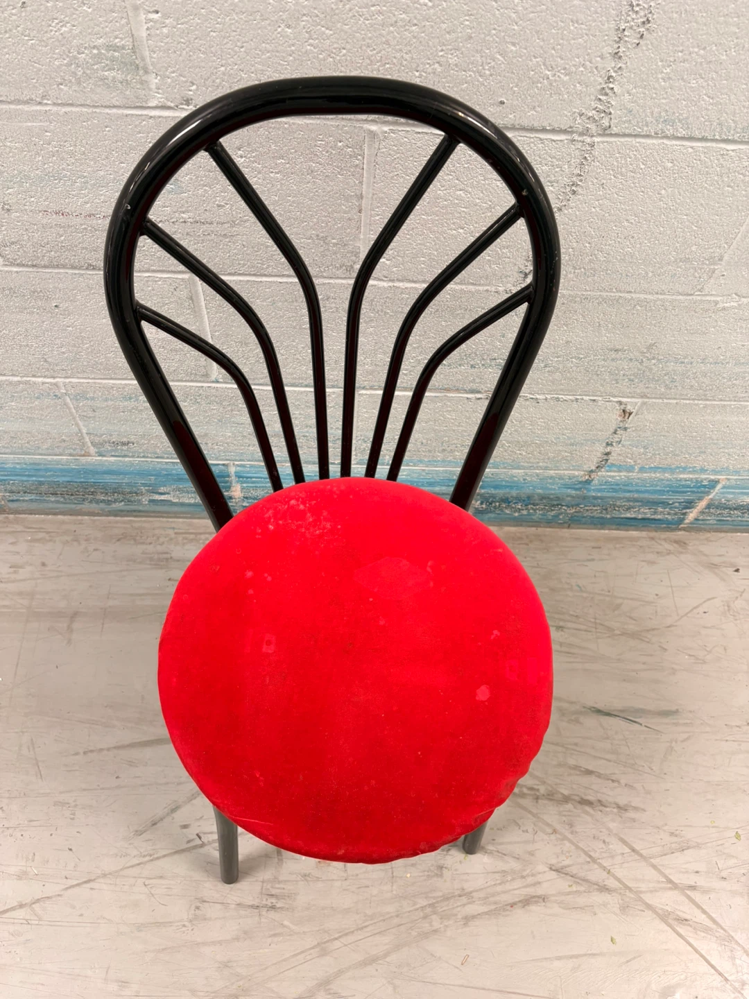 Black Metal Chair with Red Seat Cushion - photo 3