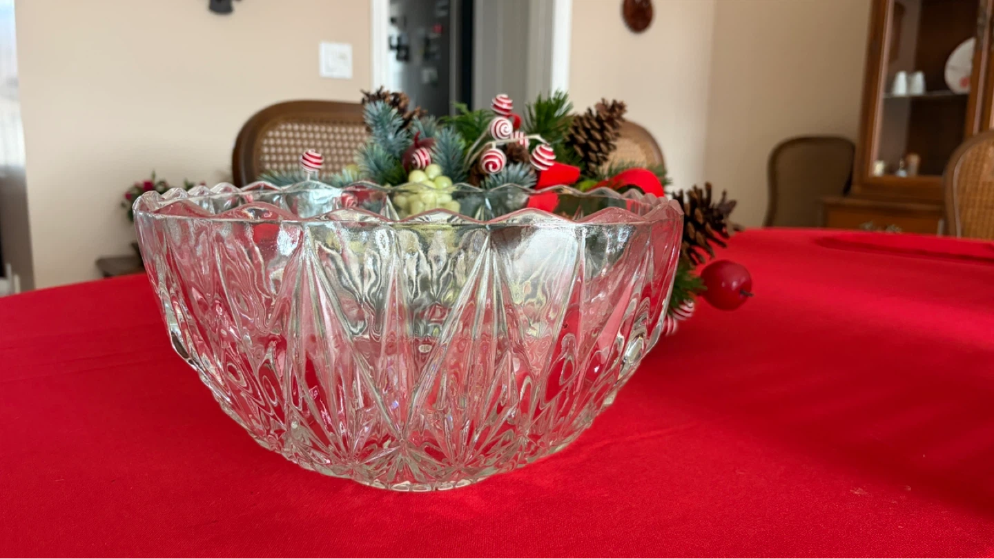 Vintage Glass Punch Bowl and Cups Set - photo 2