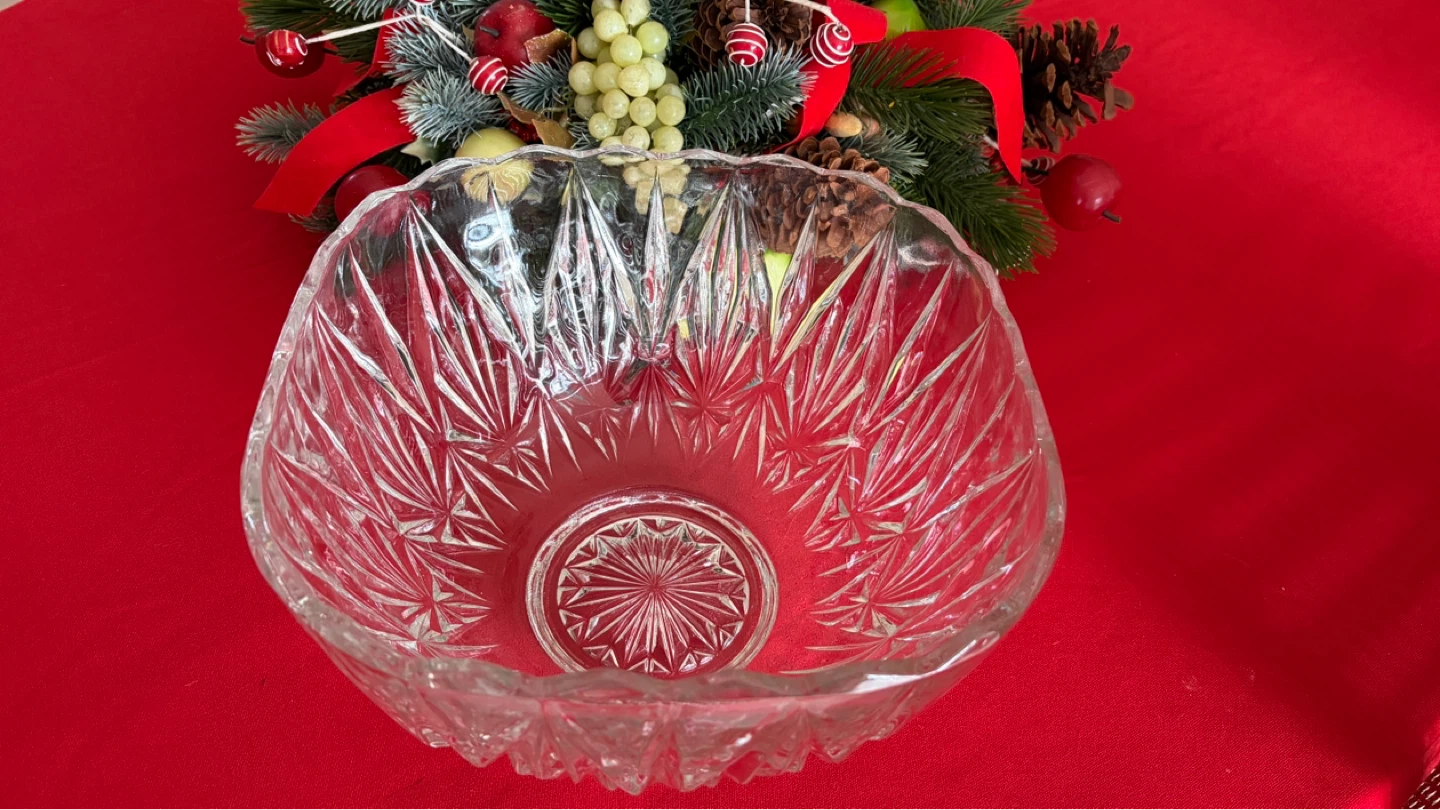 Vintage Glass Punch Bowl and Cups Set - photo 3