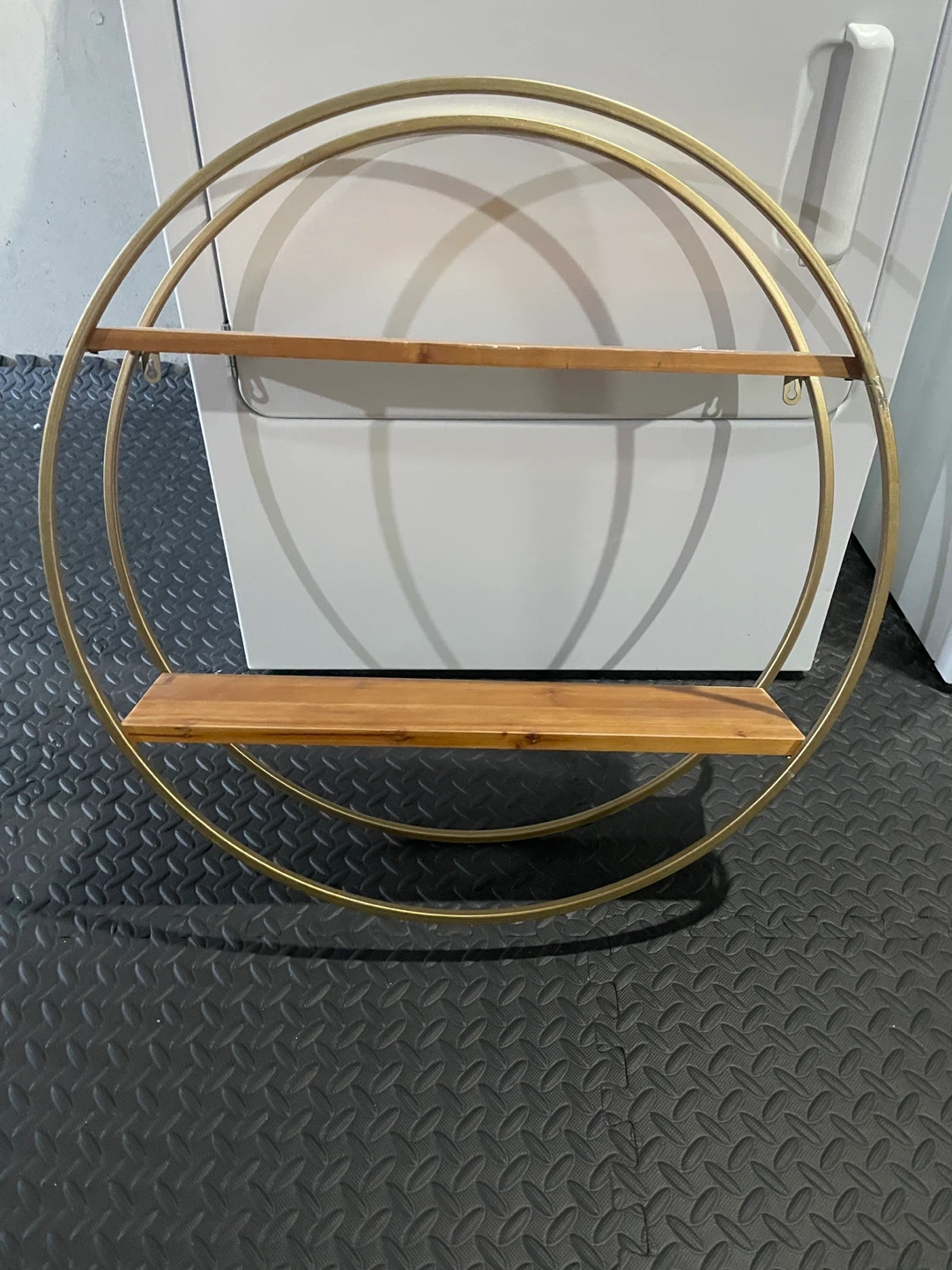 Circular Wall Shelf with Wood Shelves