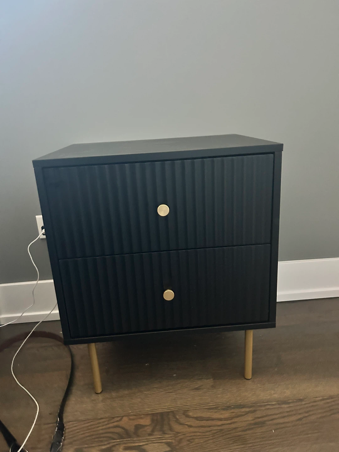 Everly Quinn Nightstand With 2 Drawers - Black - photo 4