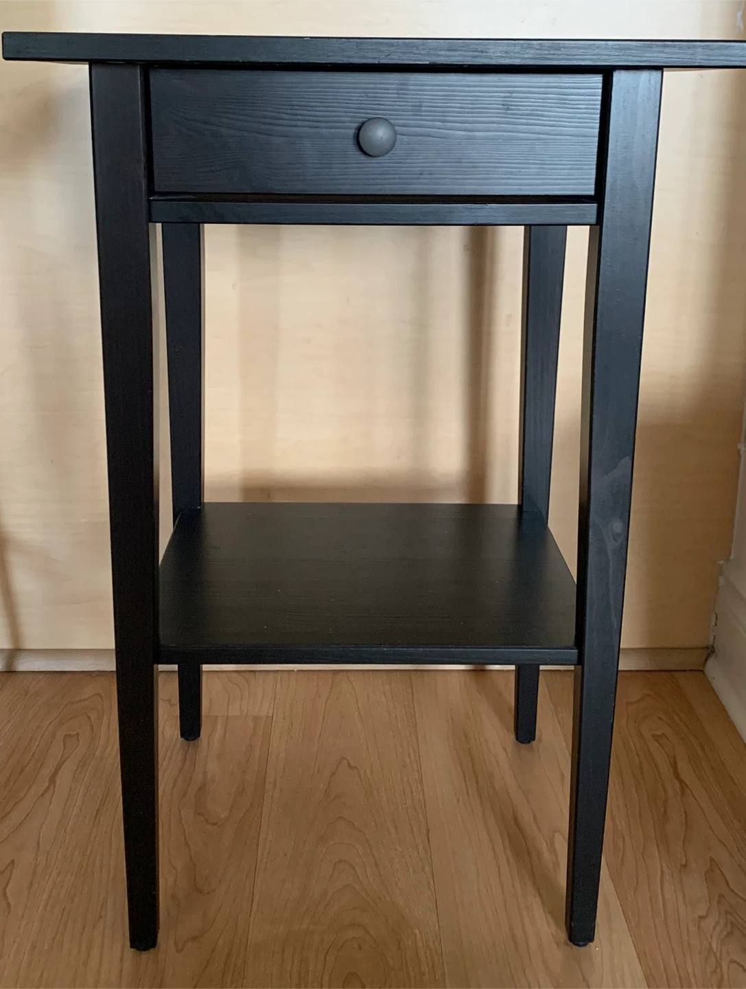 Black Bedside Table with Drawer