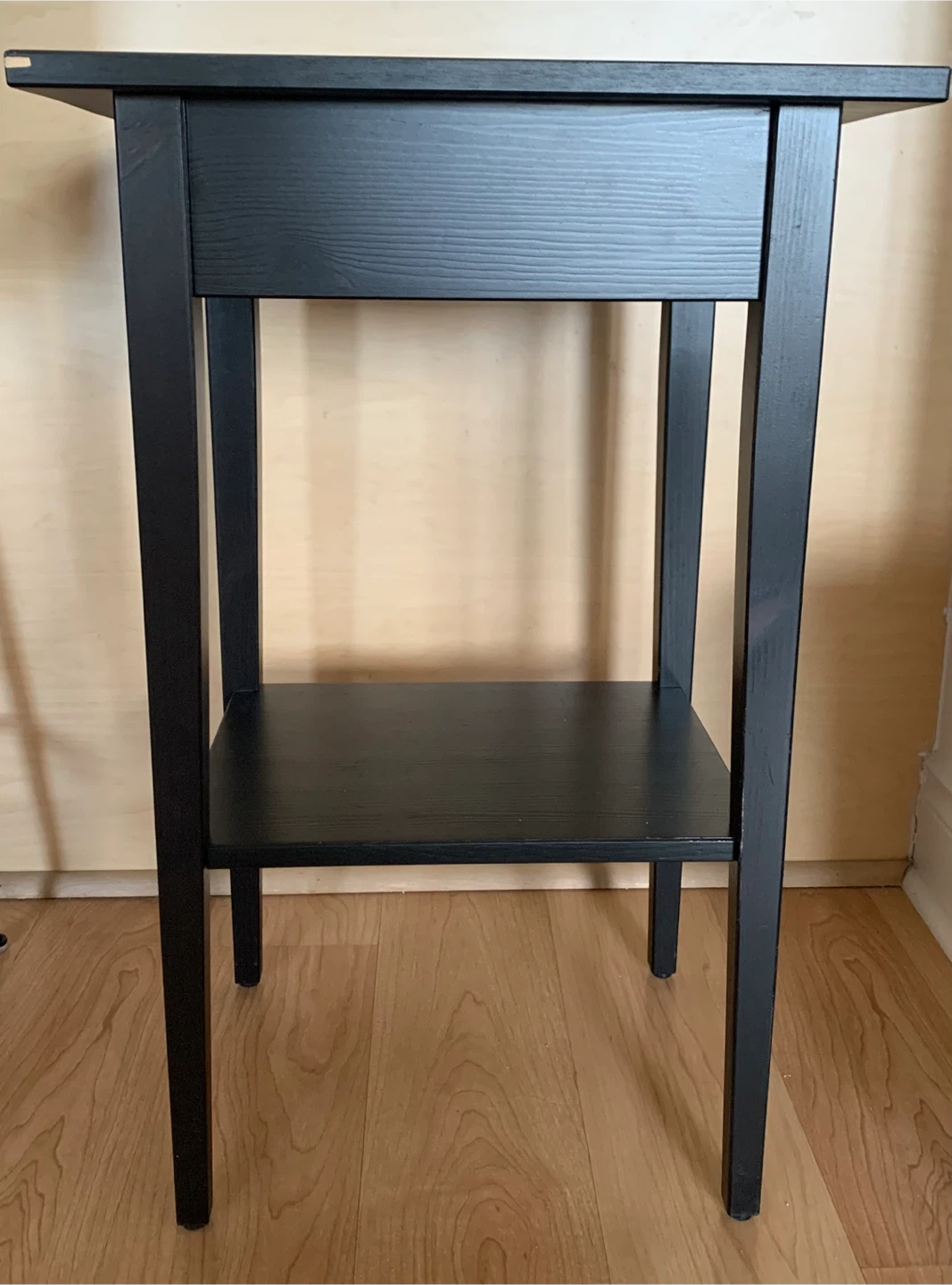Black Bedside Table with Drawer - photo 2