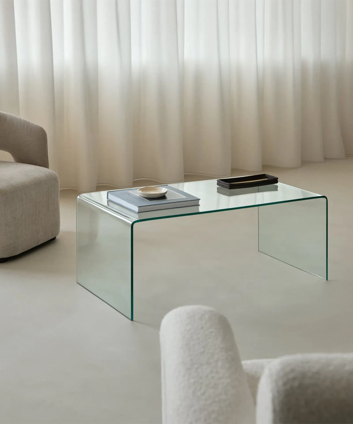 Curved Glass Coffee Table