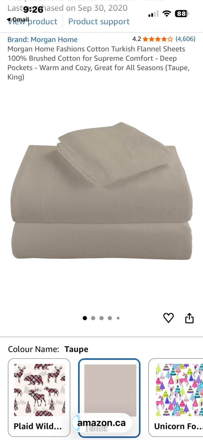 Morgan Home Queen Size Flannel Bed Sheets - Taupe