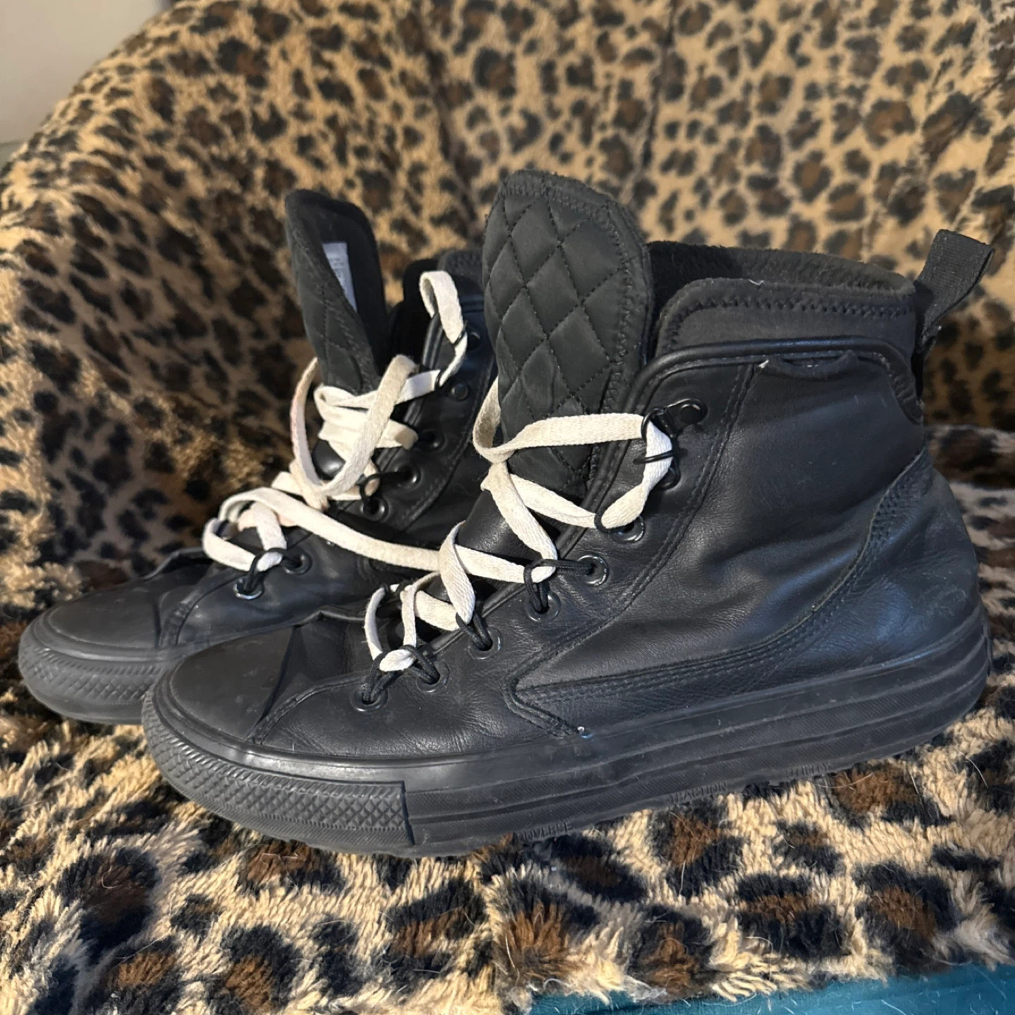 Converse All Star Chuck Taylor High Top Boots Black Leather - photo 3