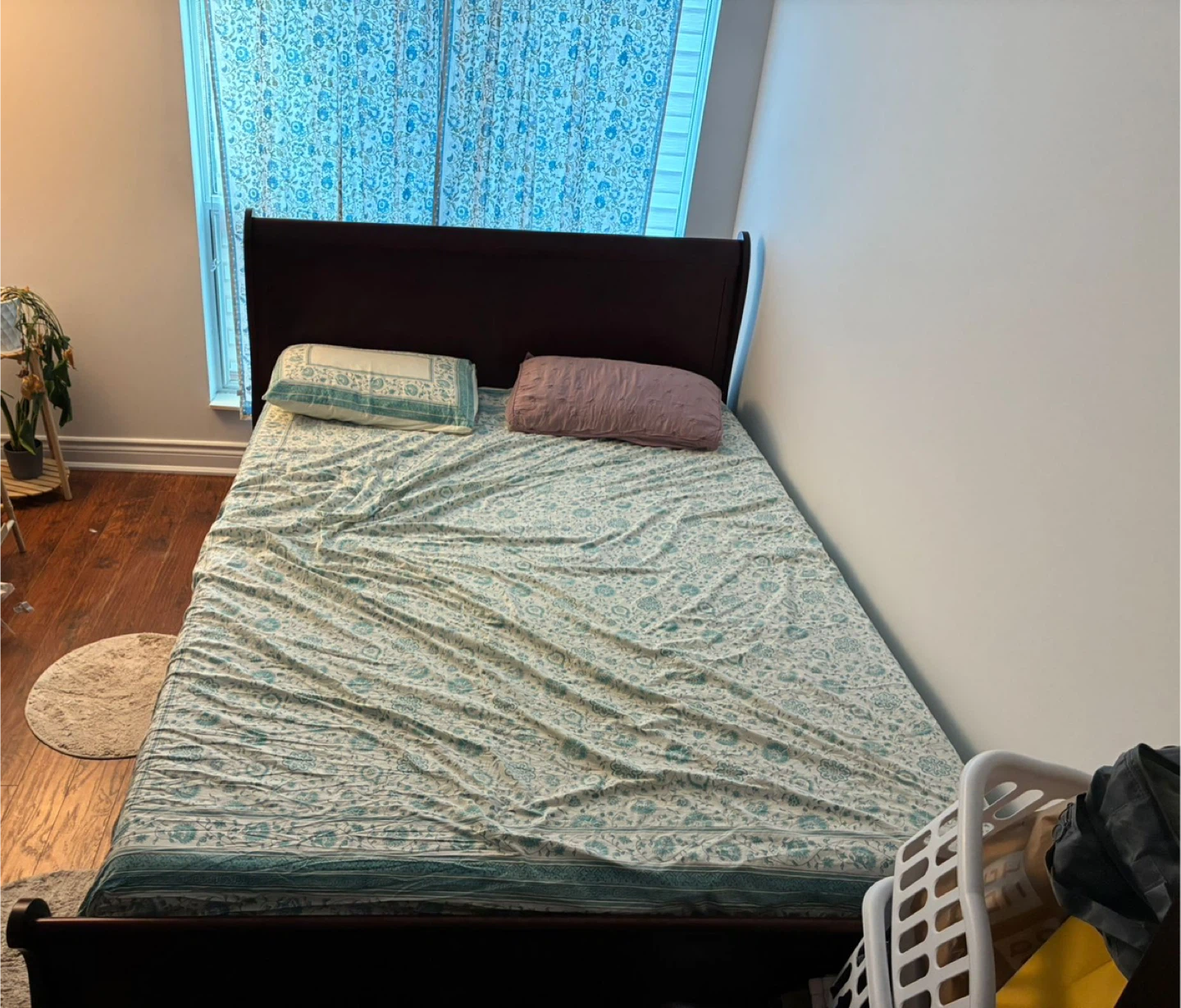 Dark Wood Sleigh Bed Frame
