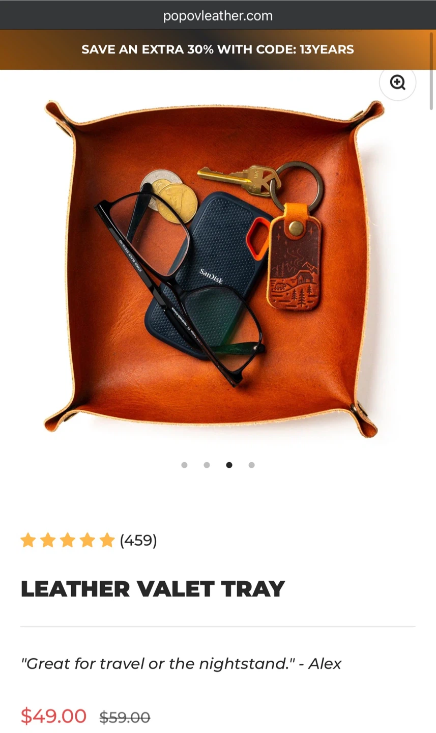 Leather Valet Tray