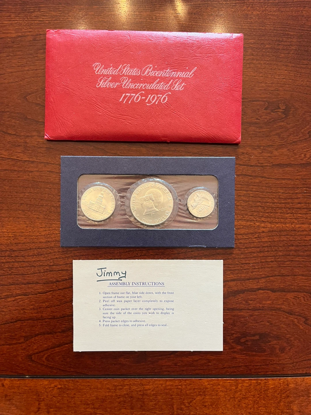 U.S. Mint Bicentennial Silver 1776-1976 Uncirculated 3-Coin Set - photo 2